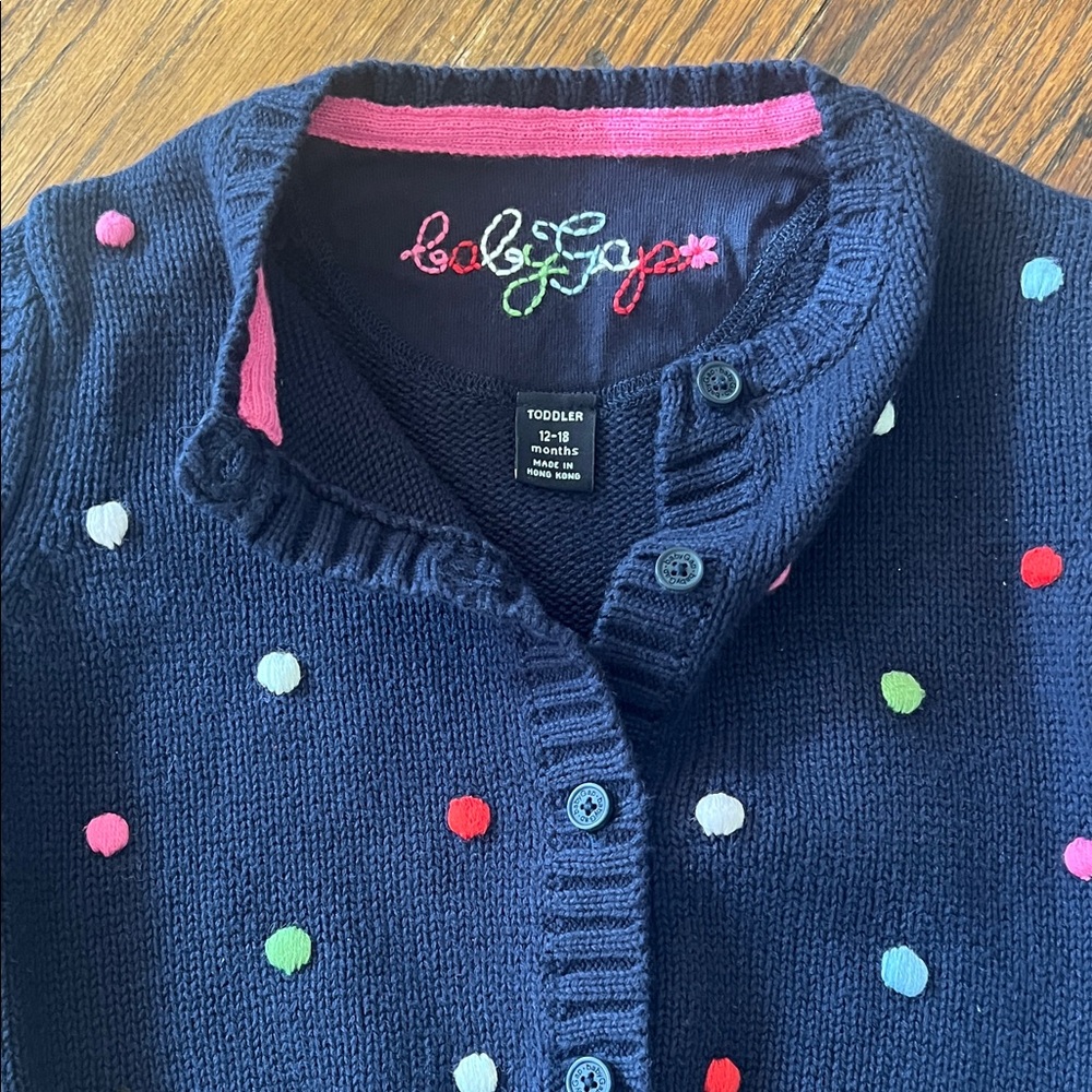GAP Toddler Navy Polka Dot Sweater